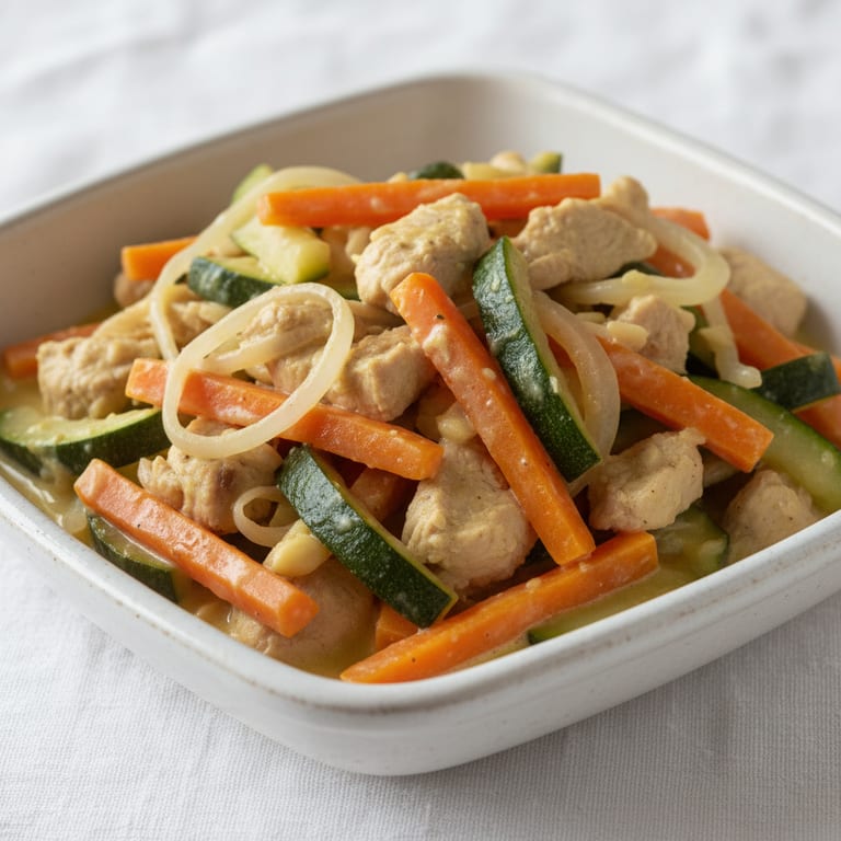Curry de dinde carottes courgettes et soja