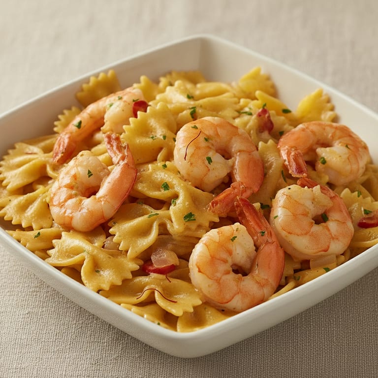 Pâtes safranées aux gambas
