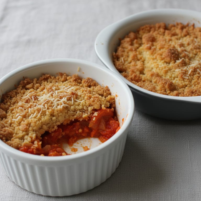 Crumble tomates oignons et parmesan