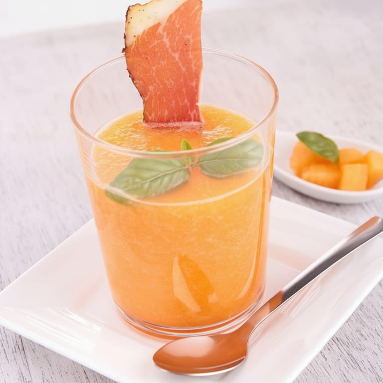 Verrine de gaspacho de melon-concombre