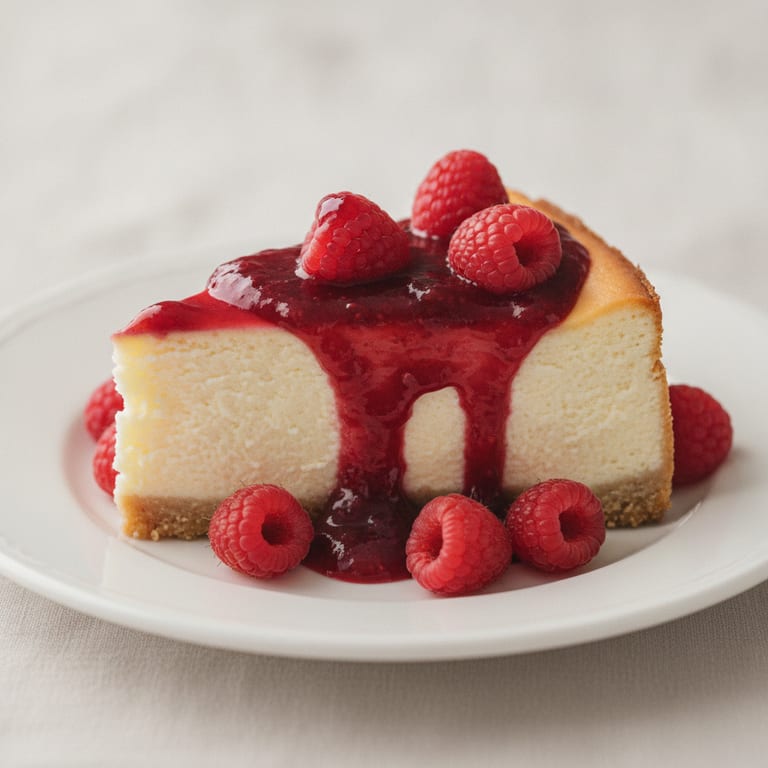 Cheesecake nappé à la framboise