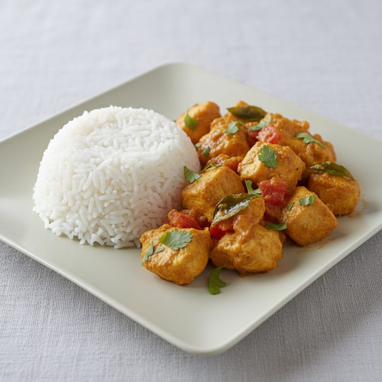 Blancs de poulet minceur au curry et à la tomate