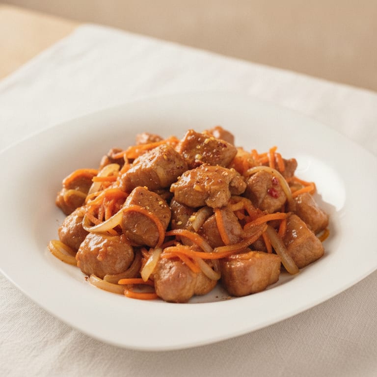 Porc au caramel aux légumes et aux épices