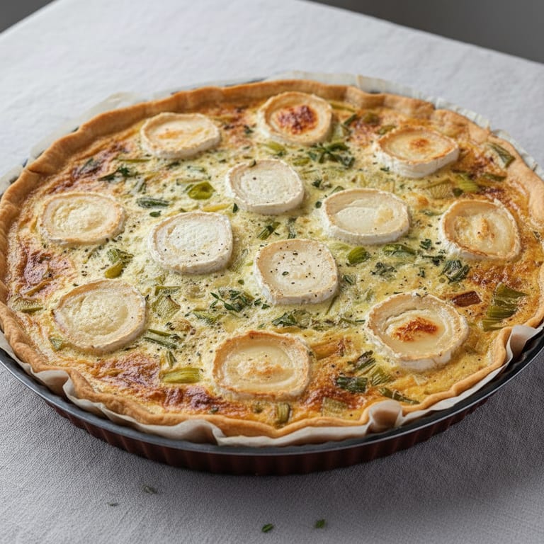 Quiche à la fondue de poireaux et au chèvre
