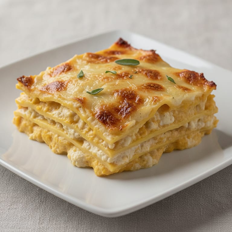 Lasagnes à la citrouille et au fromage frais aux fines herbes