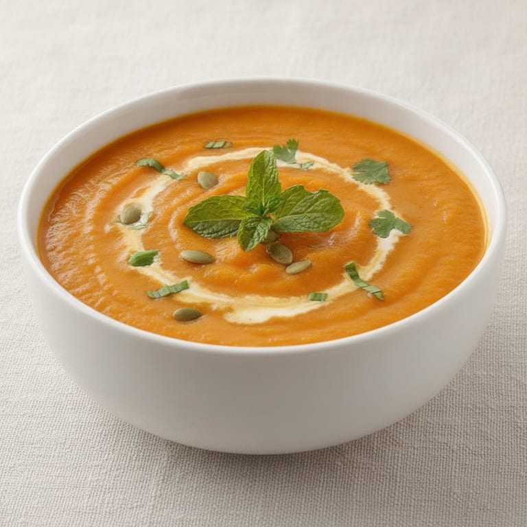 Soupe carotte, patate douce et coriandre