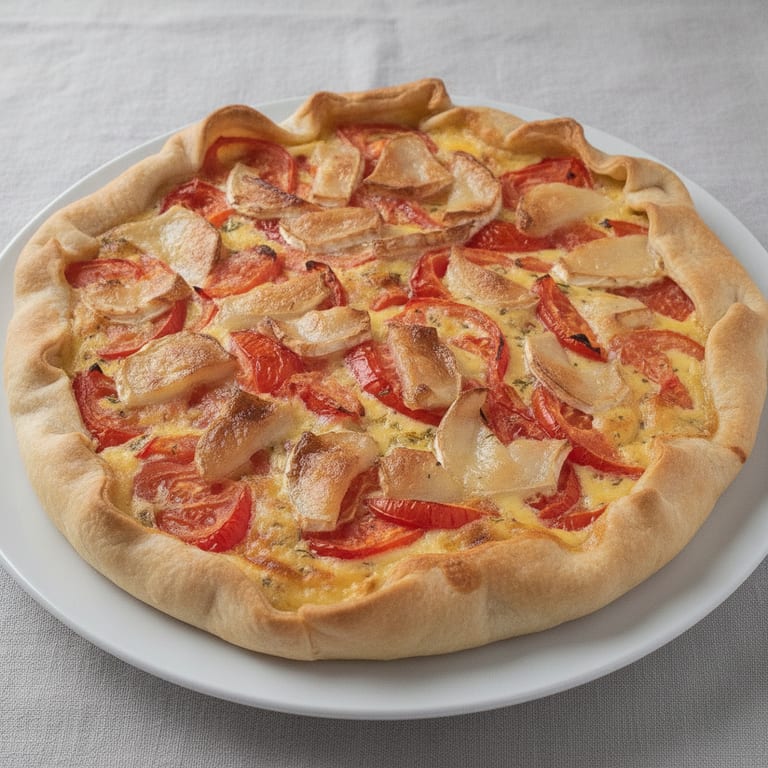 Tarte au saumon, à la tomate et au chèvre