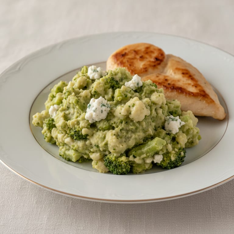 Purée BBC (Brocolis-Fromage frais aux fines herbes-Choux fleur)