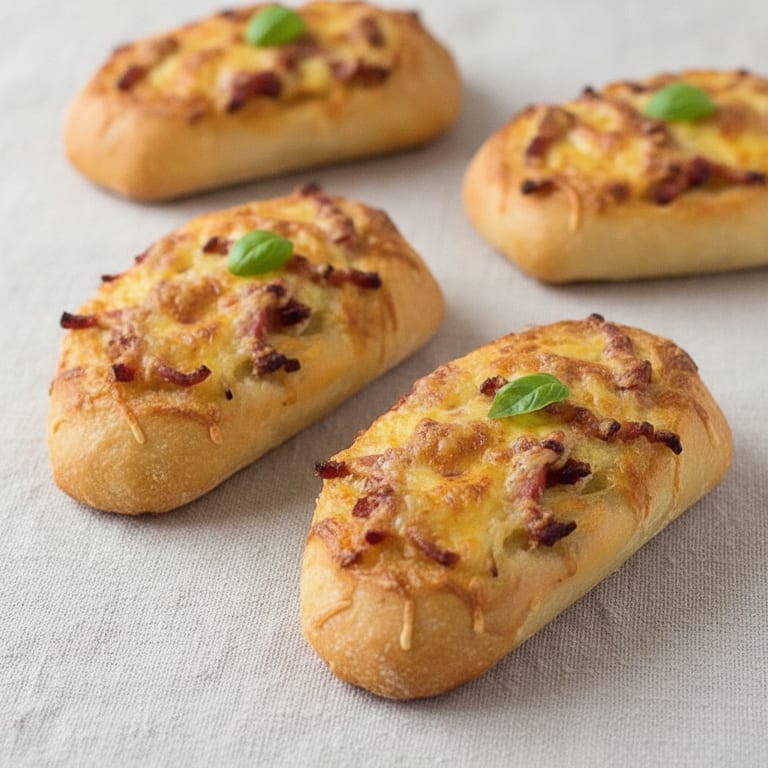 Baguette aux lardons pour apéritifs