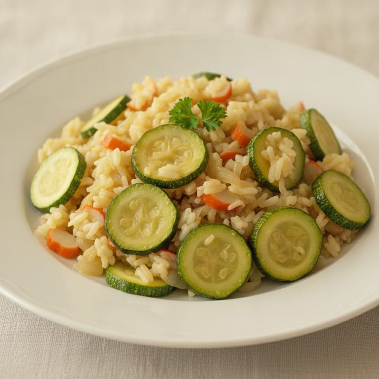 Poêlé de cougettes riz et surimi