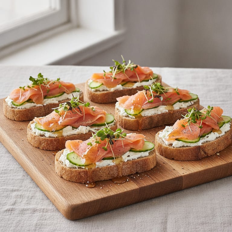 Toasts au miel et saumon