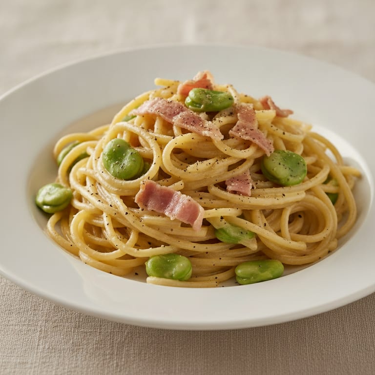 Fèves carbonara