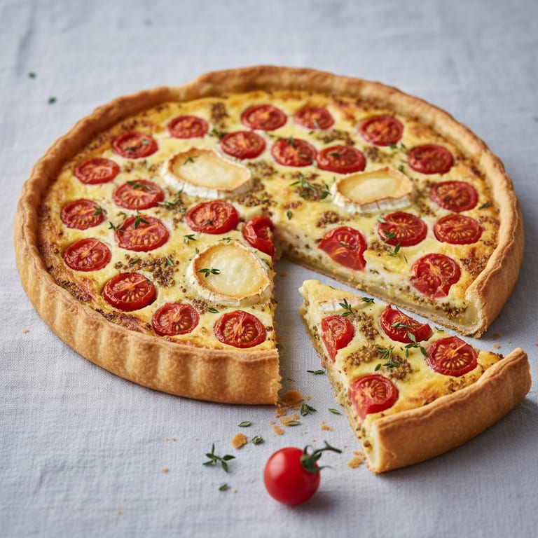 Tarte moutarde tomates chèvre