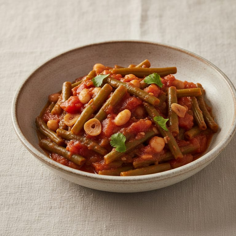 Haricots plats (coco) à l'huile d'olive (recette libanaise)