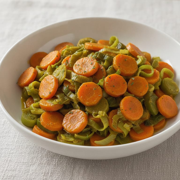 Carottes et poireaux au curry