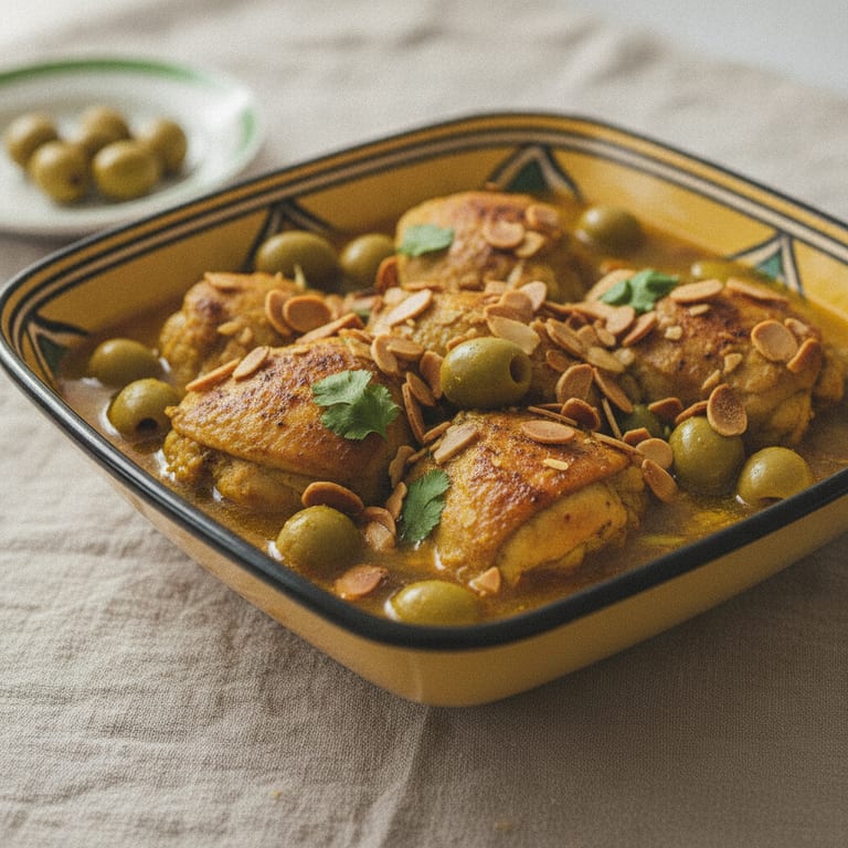 Poulet aux olives vertes