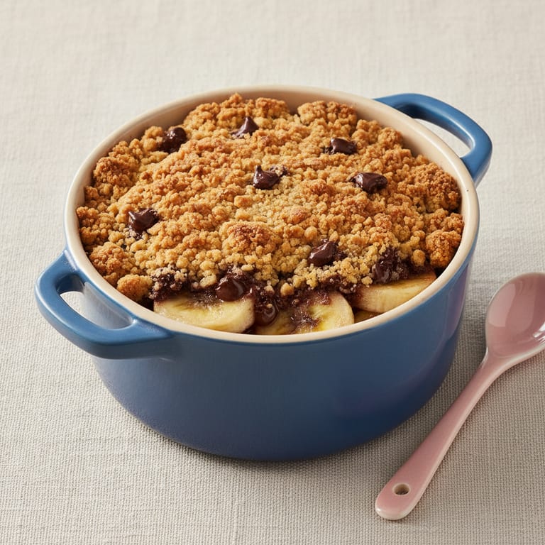 Crumble pépites de chocolat à la banane