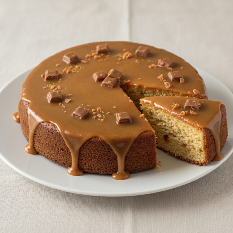 Gâteau moelleux aux caramels mous
