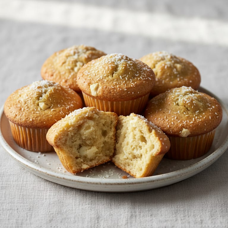 White Chocolate and Coconut Muffins