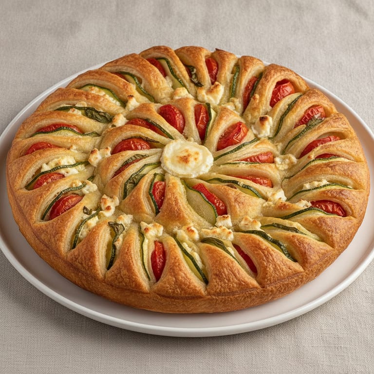Tomato-Zucchini-Goat Cheese Sun Tart