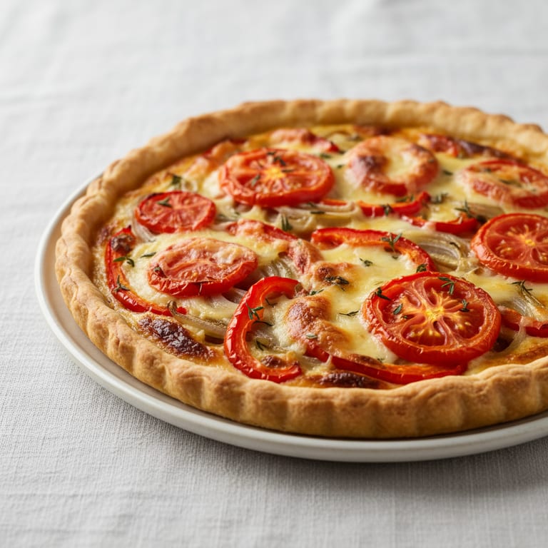 Tarte poivrons oignons tomates