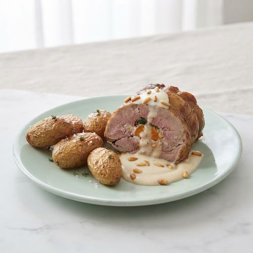 Boneless rack of lamb with Roquefort butter