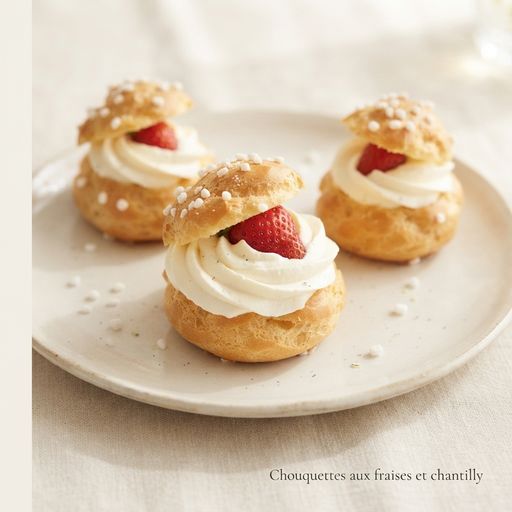 Strawberry and Chantilly Cream Chouquettes