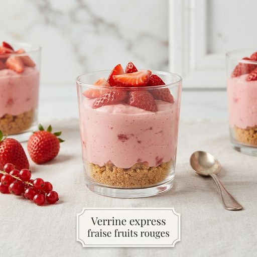 Express strawberry and red berry verrine