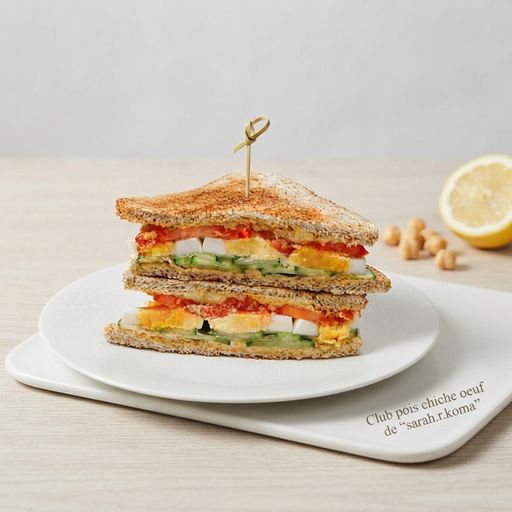 Chickpea and egg club sandwich by “sarah.r.koma”