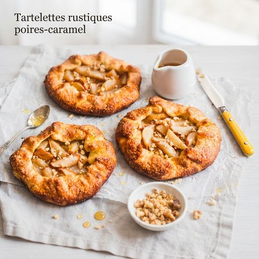 Tartelettes rustiques poires-caramel