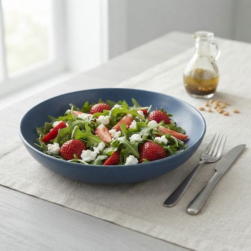 Arugula, strawberry, and cottage cheese salad