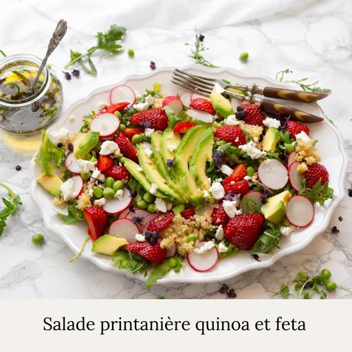 Spring quinoa and feta salad