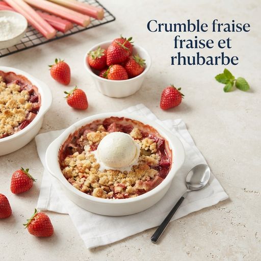 Crumble fraise et rhubarbe