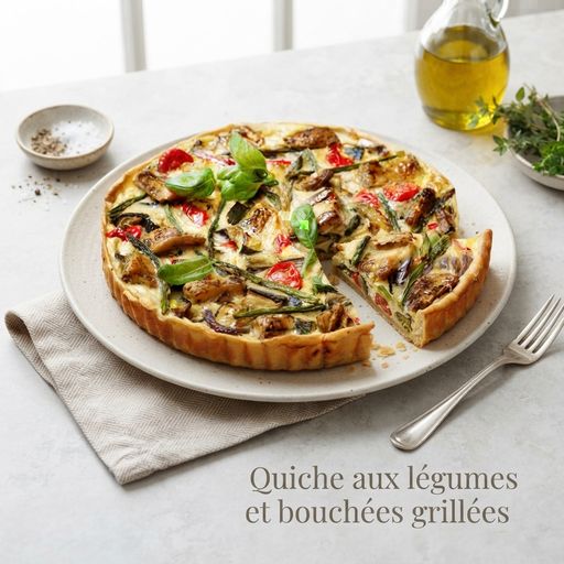 Vegetable and grilled bite quiche