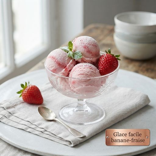 Easy banana-strawberry ice cream