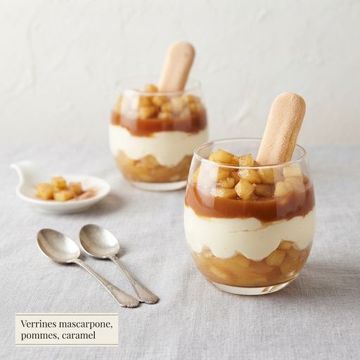 Mascarpone, apple, and caramel verrines