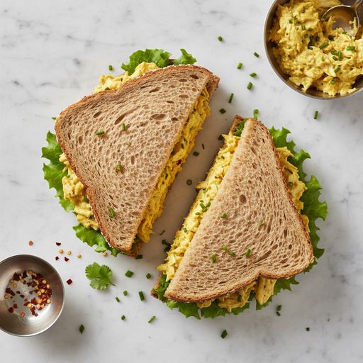 Sandwich au poulet épicé et crudités