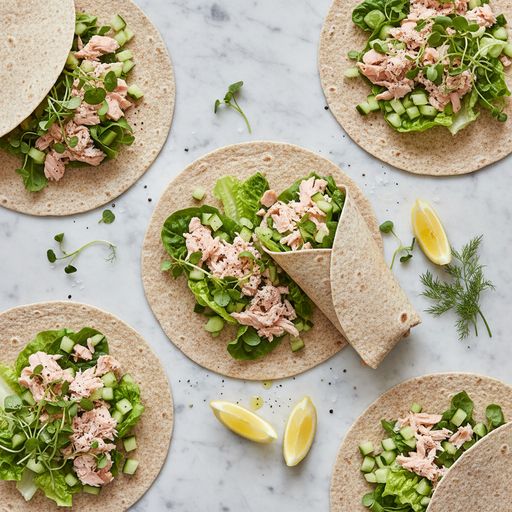 Wraps au saumon et au concombre