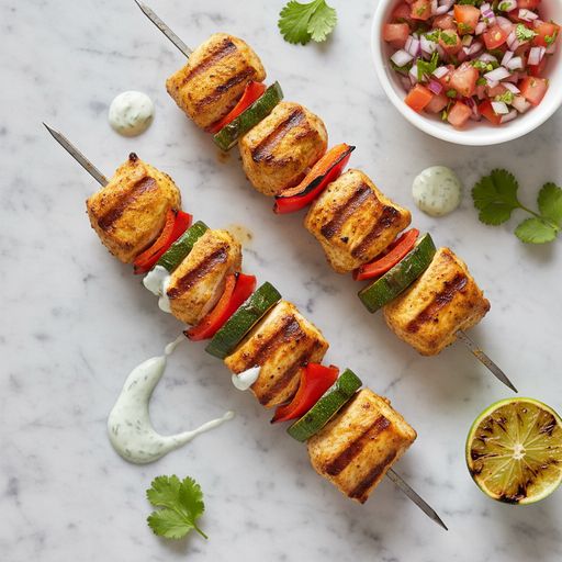 Turkey tikka kebabs