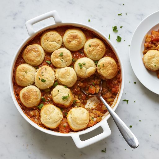 Veg and lentil cobbler