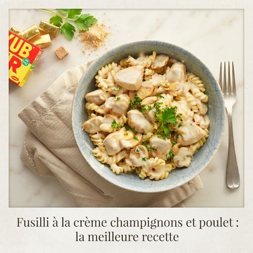 Creamy mushroom and chicken fusilli: the best recipe