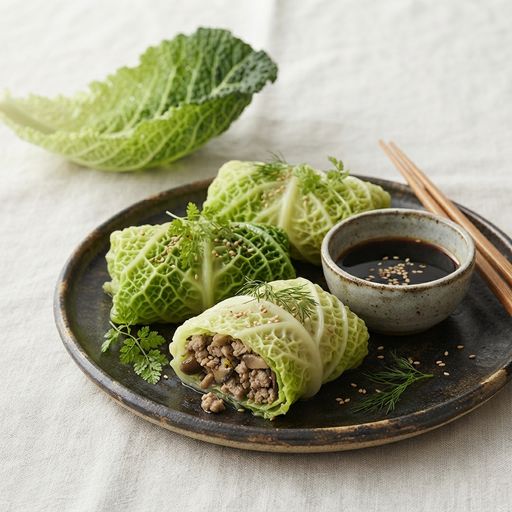 Pork and Mushroom Stuffed Cabbage Rolls