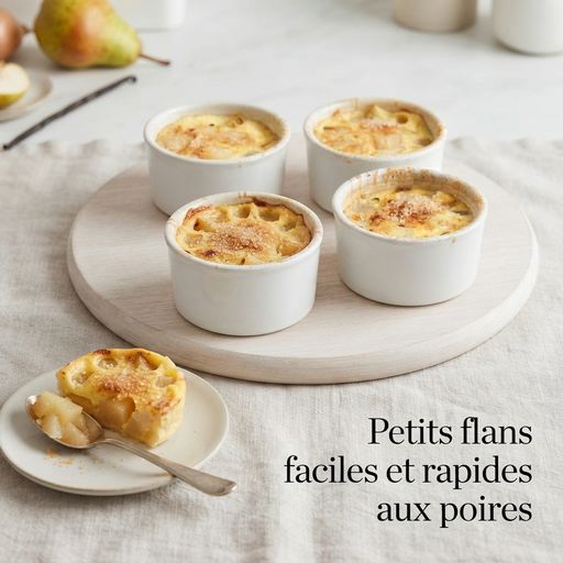 Quick and easy pear custards