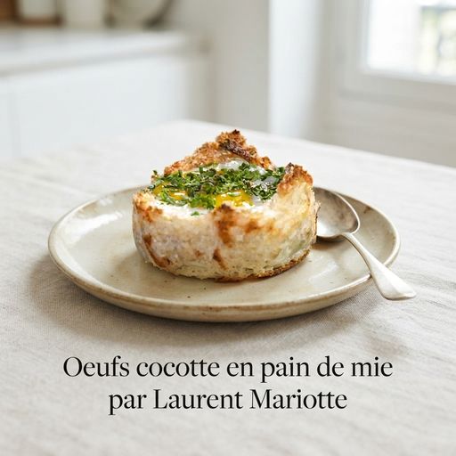 Oeufs cocotte in sandwich bread by Laurent Mariotte