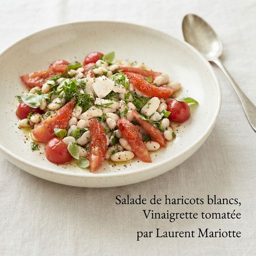 White bean salad, tomato vinaigrette by Laurent Mariotte