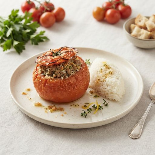 Anti-waste stuffed tomatoes by Laurent Mariotte