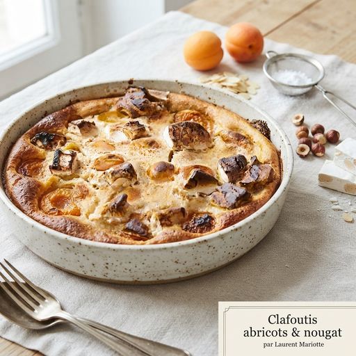 Apricot & nougat clafoutis by Laurent Mariotte