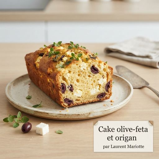 Cake olive-feta et origan par Laurent Mariotte