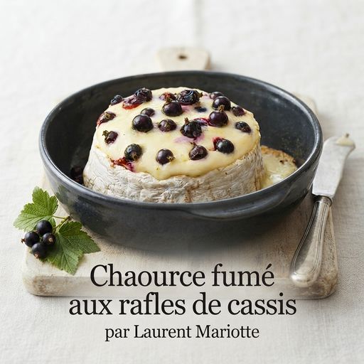 Chaource smoked with blackcurrant stems by Laurent Mariotte