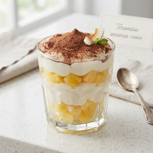 Pineapple-coconut tiramisu